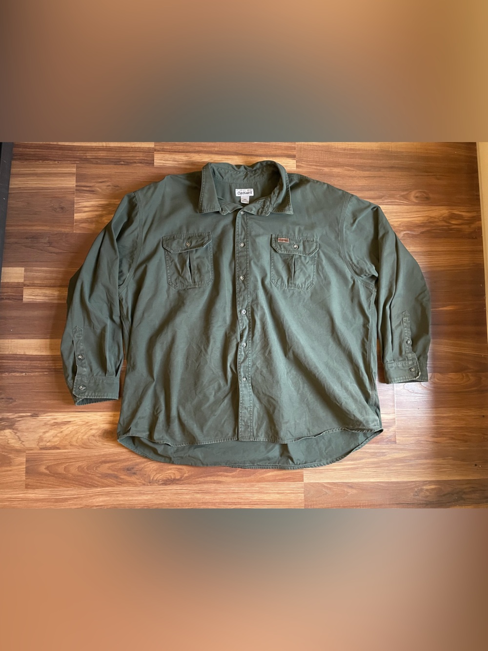 Carhartt Men's Heavyweight Canvas Work Shirt Moss Green SIze 4XL